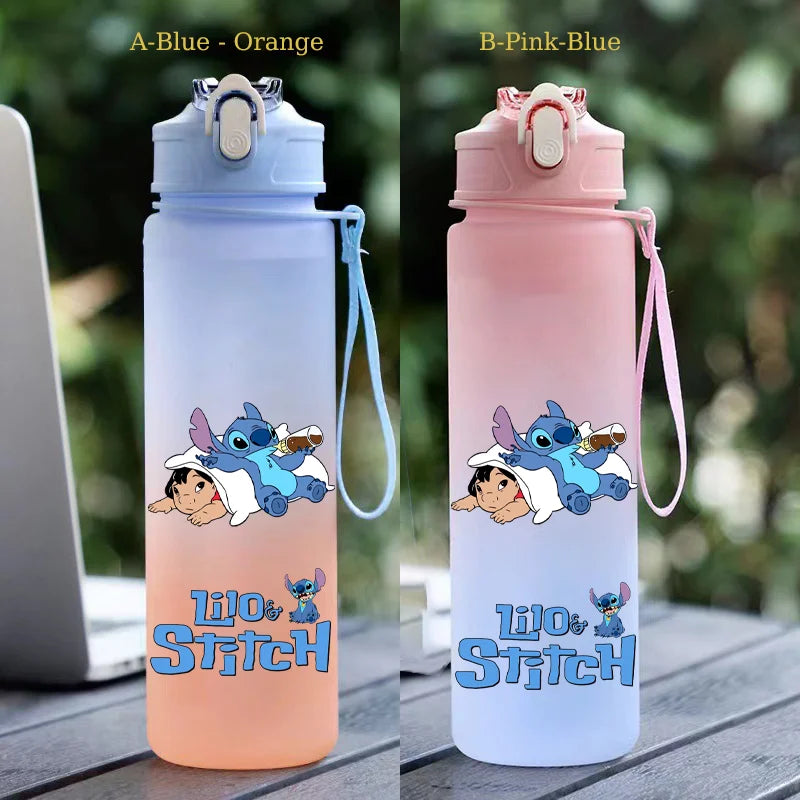 750ML Stitch Straw Water Bottle Eco-Friendly Plastic Water Cup - GilloServ