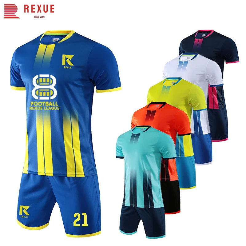 Men Kids Soccer Jersey Suits Quick Drying Football Uniform Outfit - GilloServ