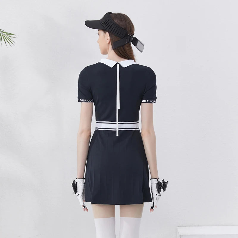 New Style Golf Knitted Dress with Lapel Slim Fit Casual Sportswear - GilloServ