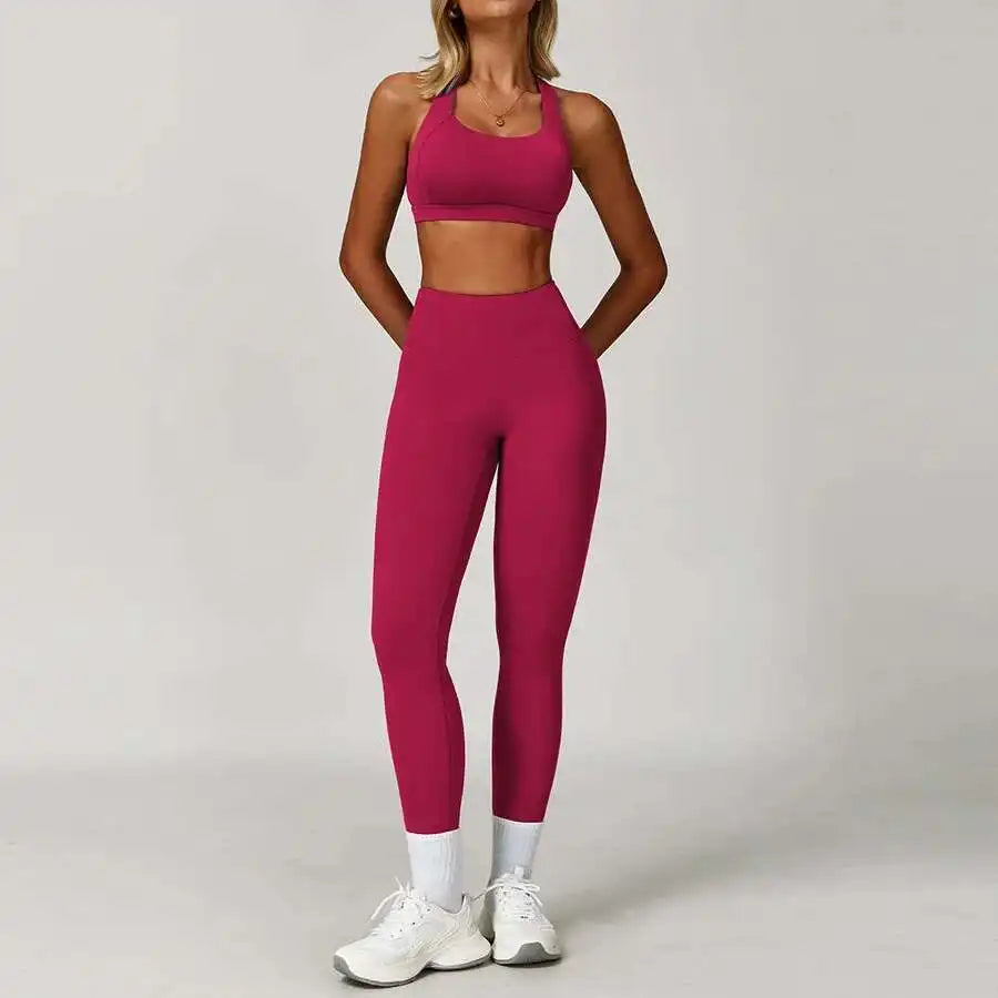 Yoga Set 2 PCS Women Tracksuits Workout Sportswear Gym Fitness - GilloServ
