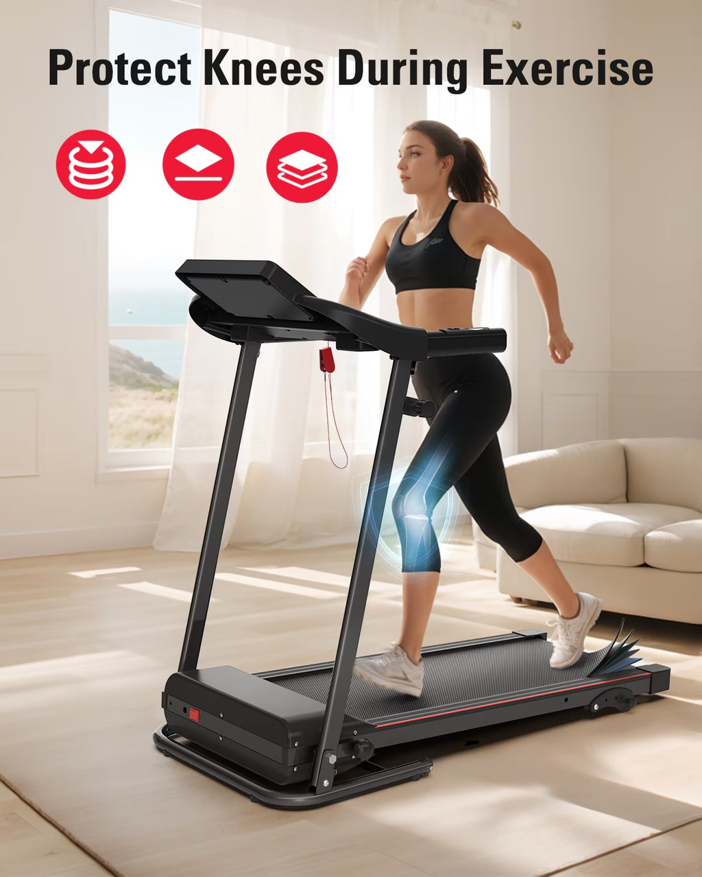 Foldable Treadmill Fitness Walking Machine - GilloServ