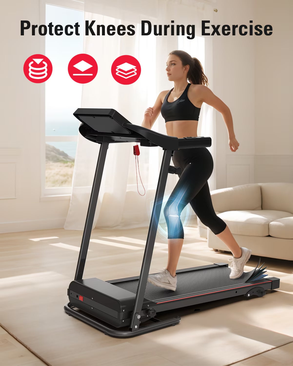 Foldable Treadmill Fitness Walking Machine - GilloServ