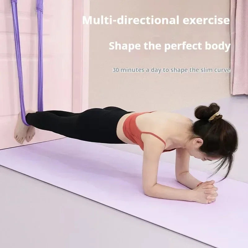 Yoga Aerial Silk Set Woman Hammock Back Legs Stretching Swing Pilates - GilloServ