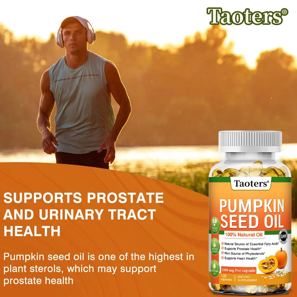 Pumpkin Seed Oil - Supports Prostate Health and Hair Growth, Enhances Brain Function, Urinary Tract Support - 120 Capsules - GilloServ