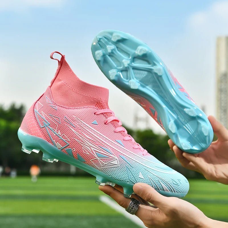 Best New Football Boots Adult Breathable/Long Spikes Sport Soccer Training Shoes/Cleats - GilloServ