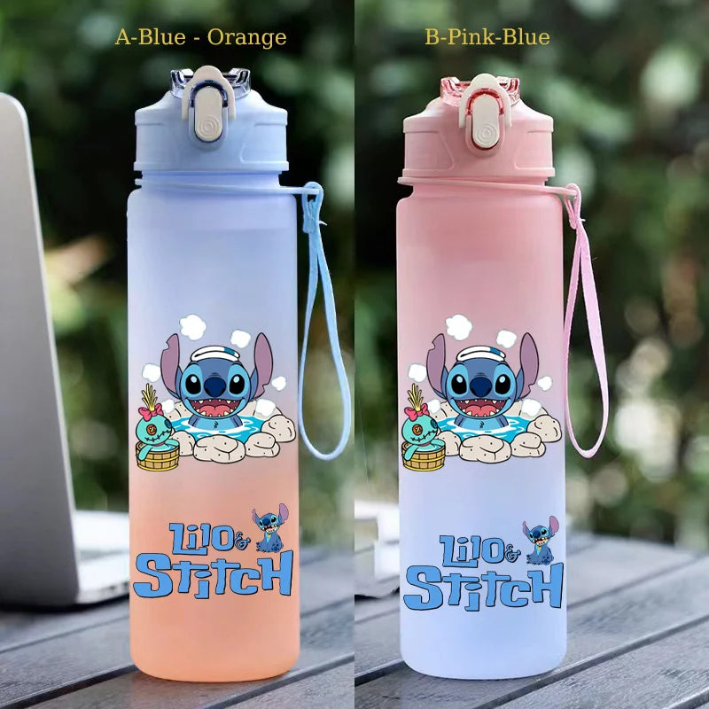 750ML Stitch Straw Water Bottle Eco-Friendly Plastic Water Cup - GilloServ