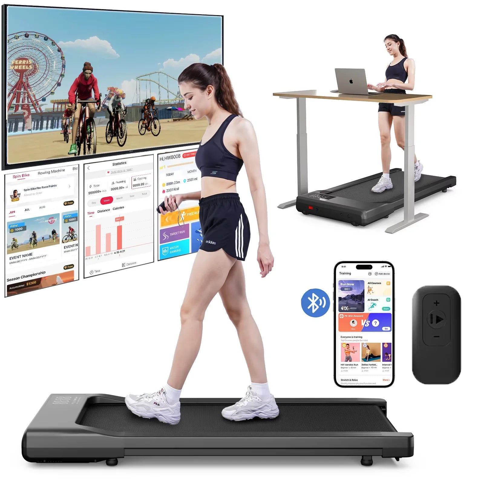 Promoation Walking Treadmill 2.5HP 1-6km/h Speed Anti-Slip Shock Absorption Portable Treadmill for Home Office Exercise Machine - GilloServ