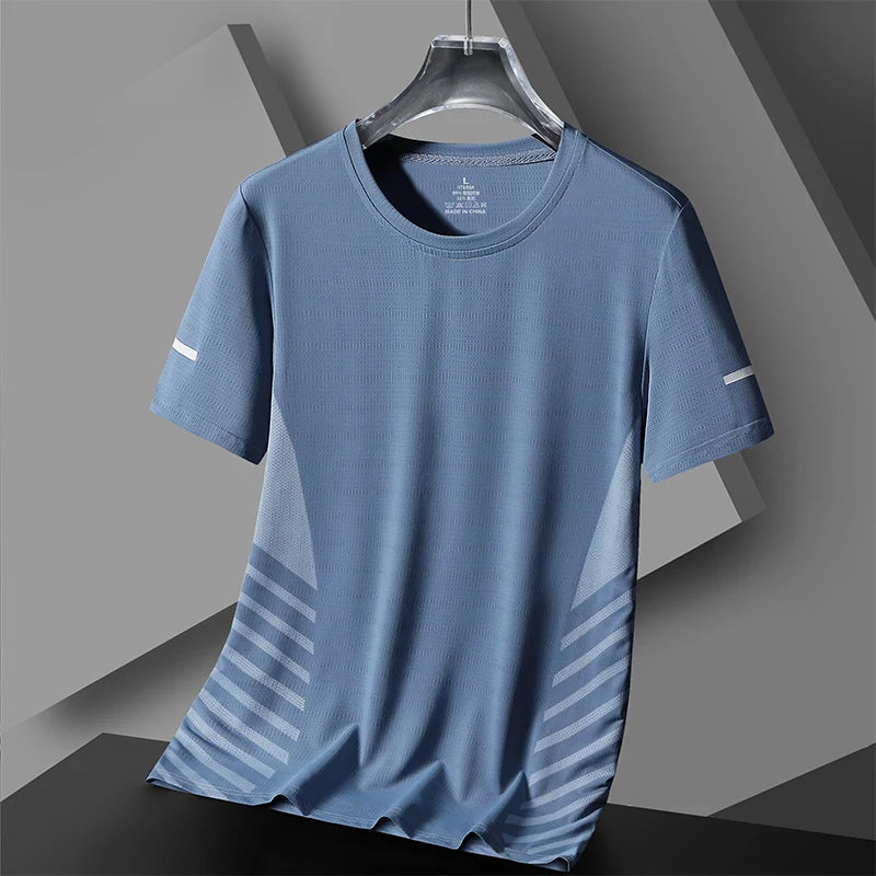 Running T-shirt Men Summer Ice Silk Thin Top - GilloServ