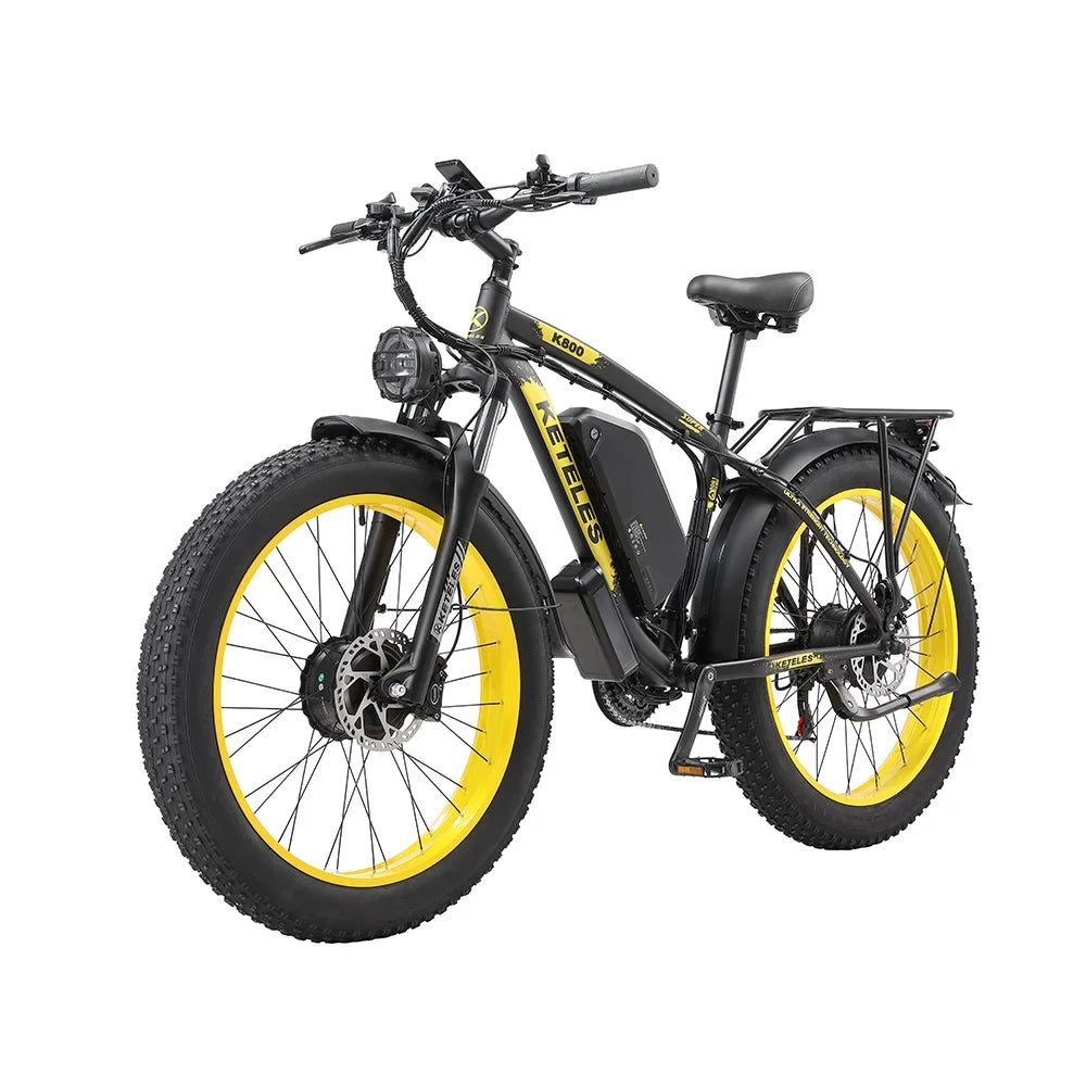 Electric Bike 2000W 48V 23AH 26inch Fat Tire Hydraulic brakes Ebike 21Speed Mountain Snow - GilloServ