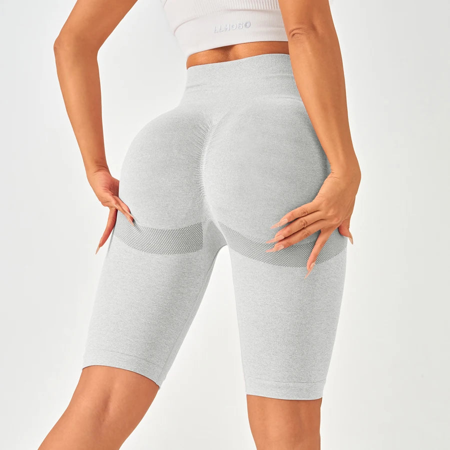 Women Sports Leggings Sportswear Seamless Yoga Shorts w/Tummy Control - GilloServ