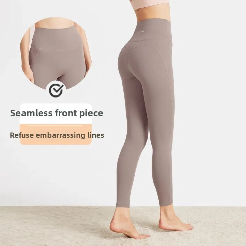 Women's Gym Fitness Tight Pants Non Wearing Underwear 7A Antibacterial Yoga Pants Hip Lifting Bottom Exercise Fitness Pants 2025 - GilloServ