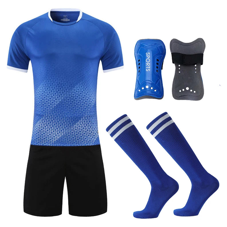 Football Jerseys Kits/Socks/Shin Pads Soccer Uniforms/Adult/Kid Suits