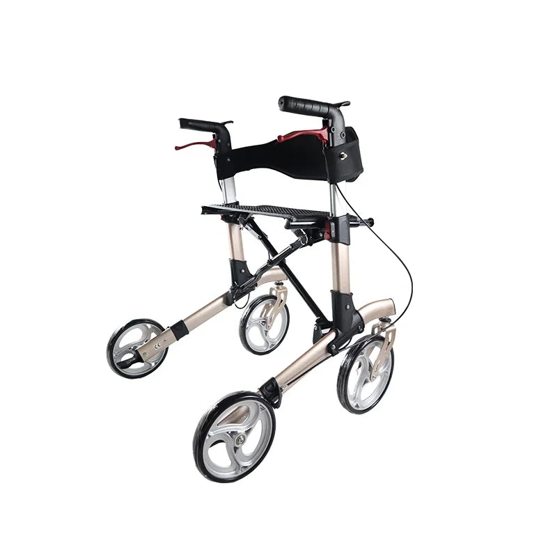 Wholesale Easy Folding Senior Walker with Padded Backrest, Lightweight Mobility Walking Aid for Adult Elderly - GilloServ