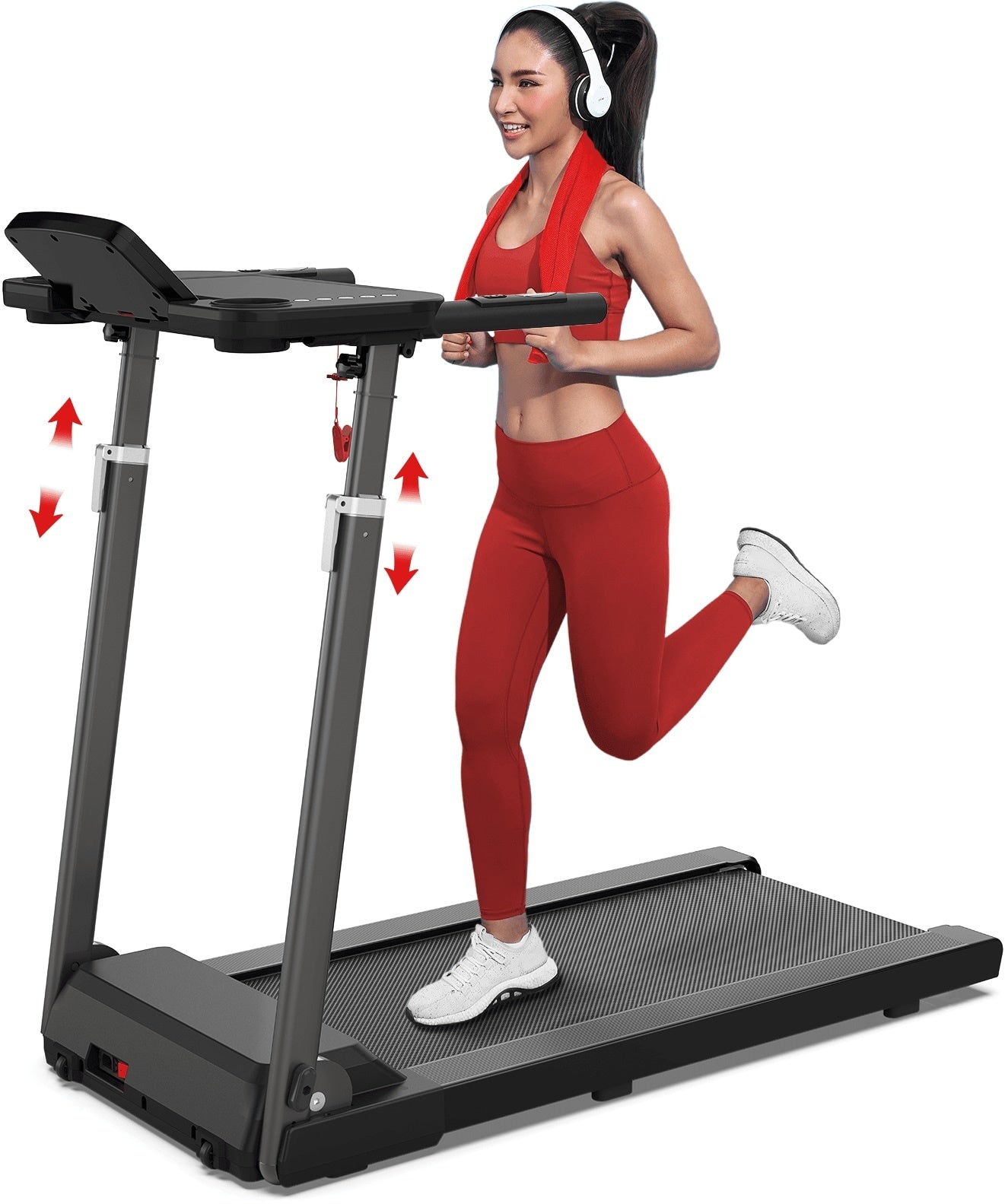 Treadmill With Tabletop Workstation And Adjustable Height - GilloServ