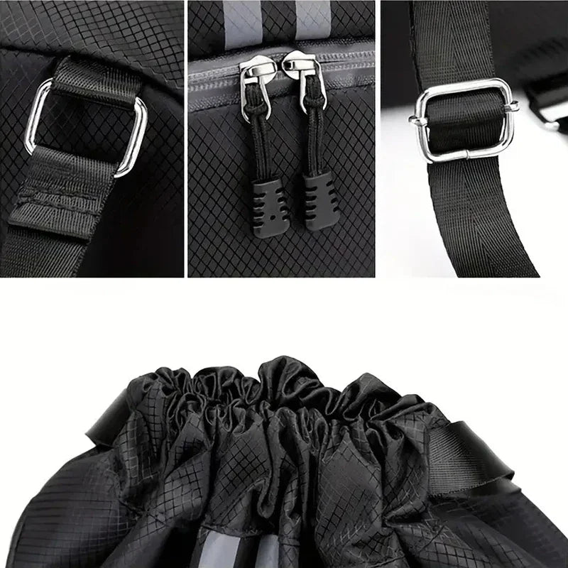 Drawstring Backpack With Ball Shoe Compartment Gym Bags - GilloServ