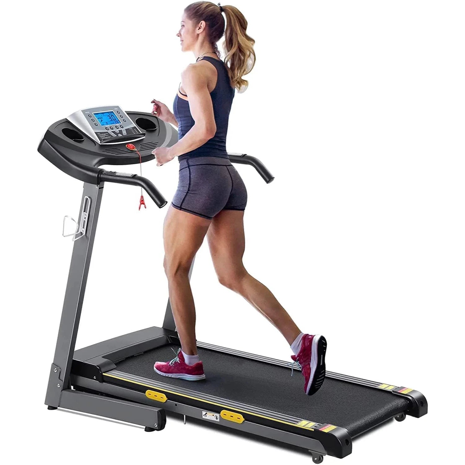 Treadmill with Auto Incline Folding Electric Running Machine 17'' Electric Treadmills 2.5HP/8.5MPH with 15 Training Programs - GilloServ