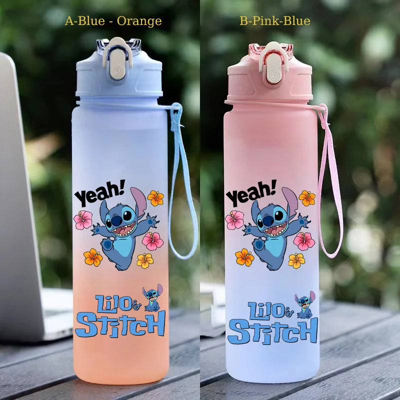 750ML Stitch Straw Water Bottle Eco-Friendly Plastic Water Cup - GilloServ