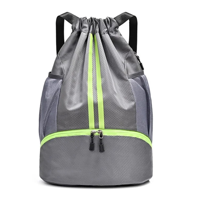 Drawstring Backpack With Ball Shoe Compartment Gym Bags - GilloServ