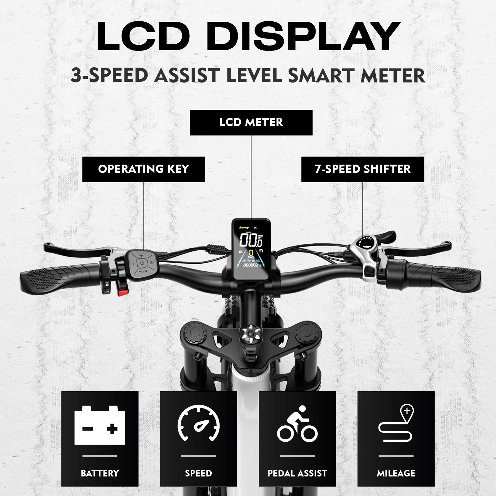 NEW RIDE Electric Bicycle Motor 750w Battery/ 52V//19AH/// Hydraulic Brake// Electric Bike26 inch Fat Tire - GilloServ