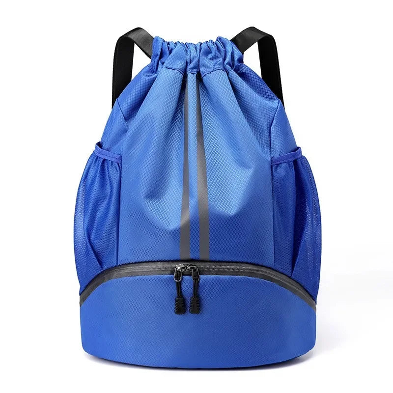 Drawstring Backpack With Ball Shoe Compartment Gym Bags - GilloServ