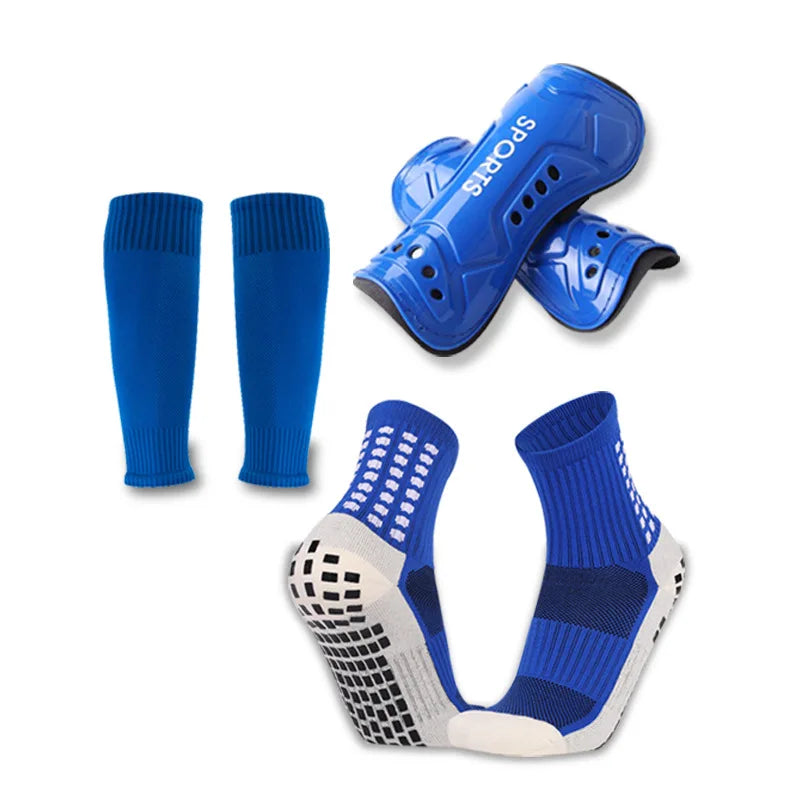 3 Pieces Set Anti Slip Grips Socks and Shin Guard & Sleeve Set - GilloServ
