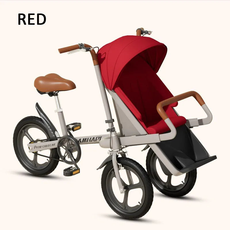Mother And Baby Tricycle For Outdoor Cycling And Baby Transportation - GilloServ