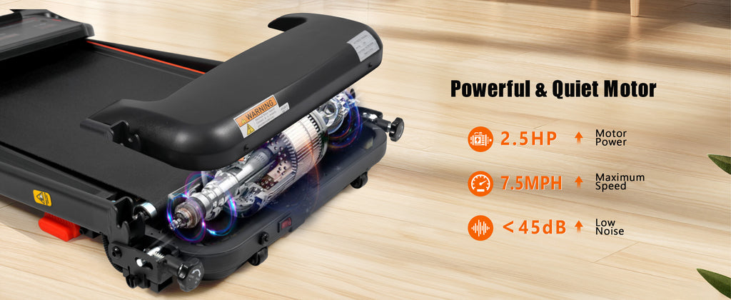 Brand New Home Treadmill, 2.5HP Silent Folding Treadmill With Heart Rate Sensor, Weighing 300 Pounds, Banned Platform Temu - GilloServ