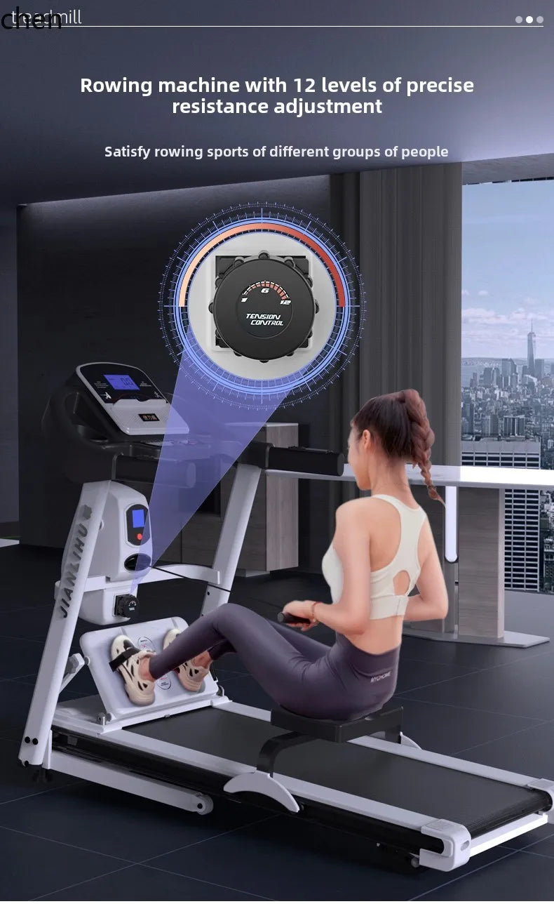 Treadmill rowing machine hill climbing silent foldable weight loss aerobic exercise fitness Equipment - GilloServ