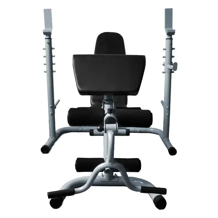 Multi-Function Barbell Weight Lifting Power Rack Adjustable Bench Gym Fitness Equipment Strength Dumbbell Bench - GilloServ