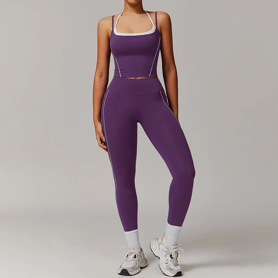 New Yoga Set 2 Pieces Workout Outfits Fitness Sportswear - GilloServ