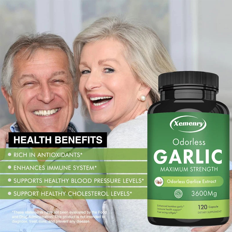 Organic Garlic Extract Capsule,for Immune and Cardiovascular, Cholesterol Health Support Nutrition Supplement - GilloServ