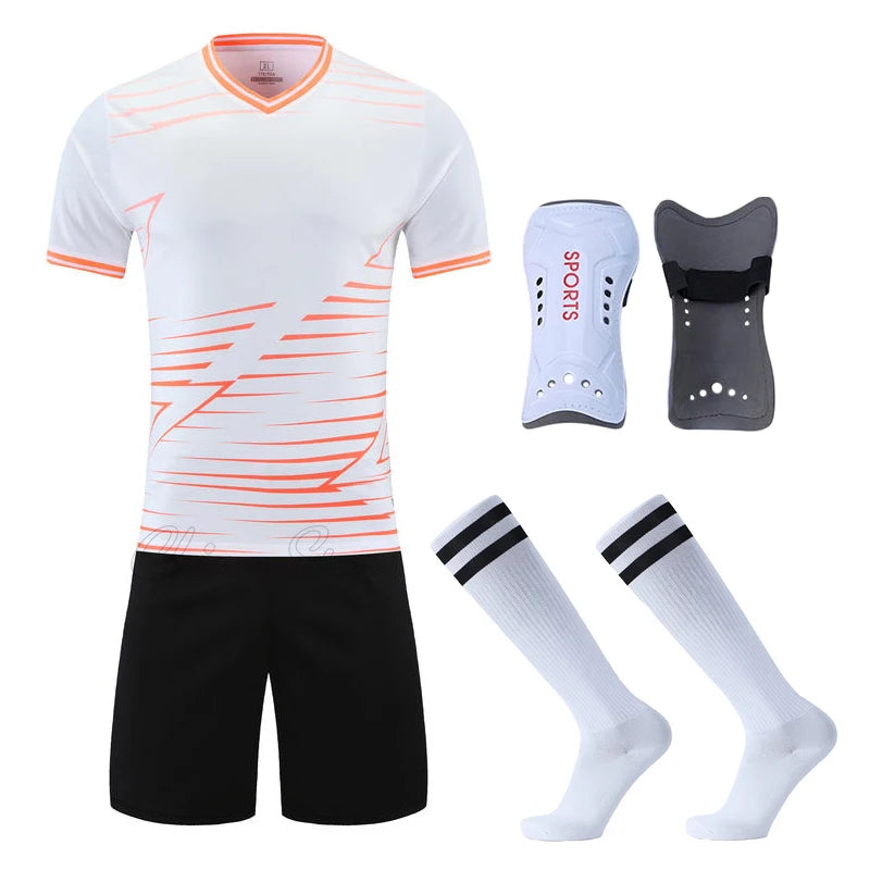 Football Jerseys Kits/Socks/Shin Pads Soccer Uniforms/Adult/Kid Suits