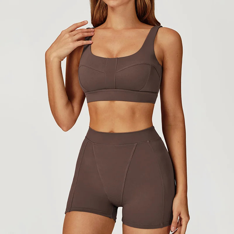 Yoga Shorts Sets Women's Tracksuit Sports Bras Fitness Sportswear - GilloServ