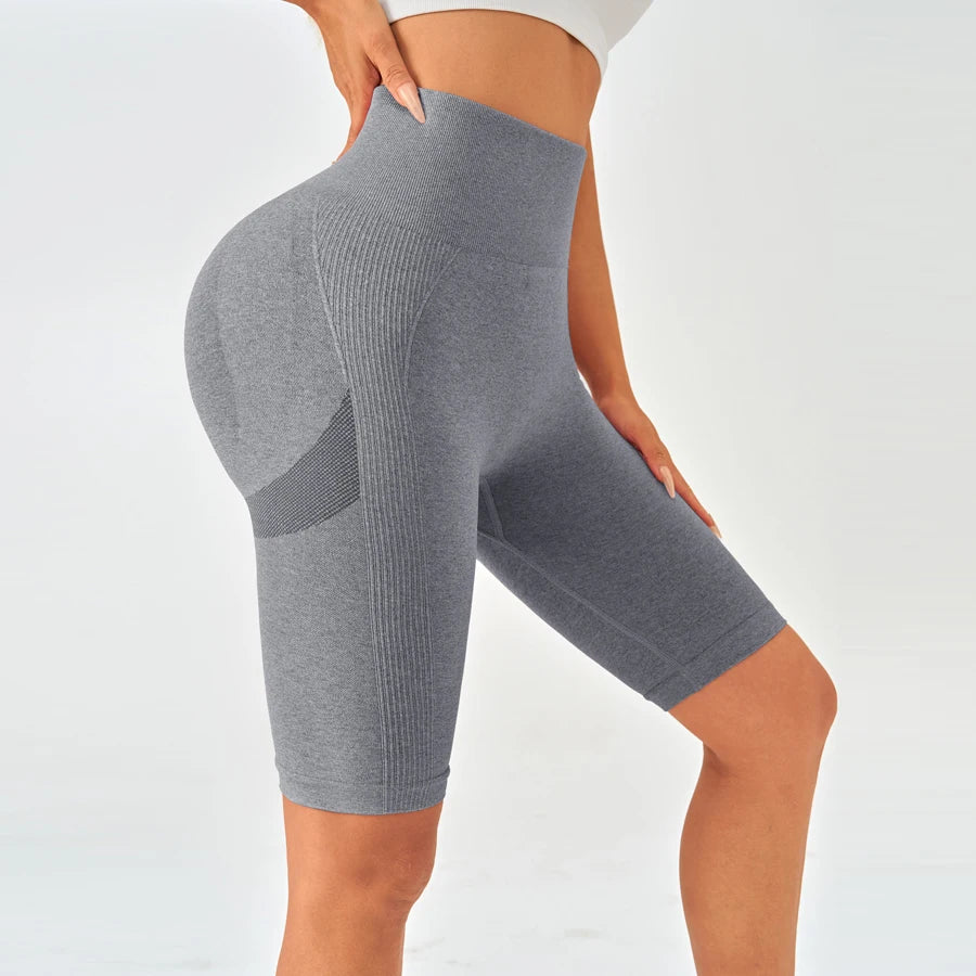 Women Sports Leggings Sportswear Seamless Yoga Shorts w/Tummy Control - GilloServ