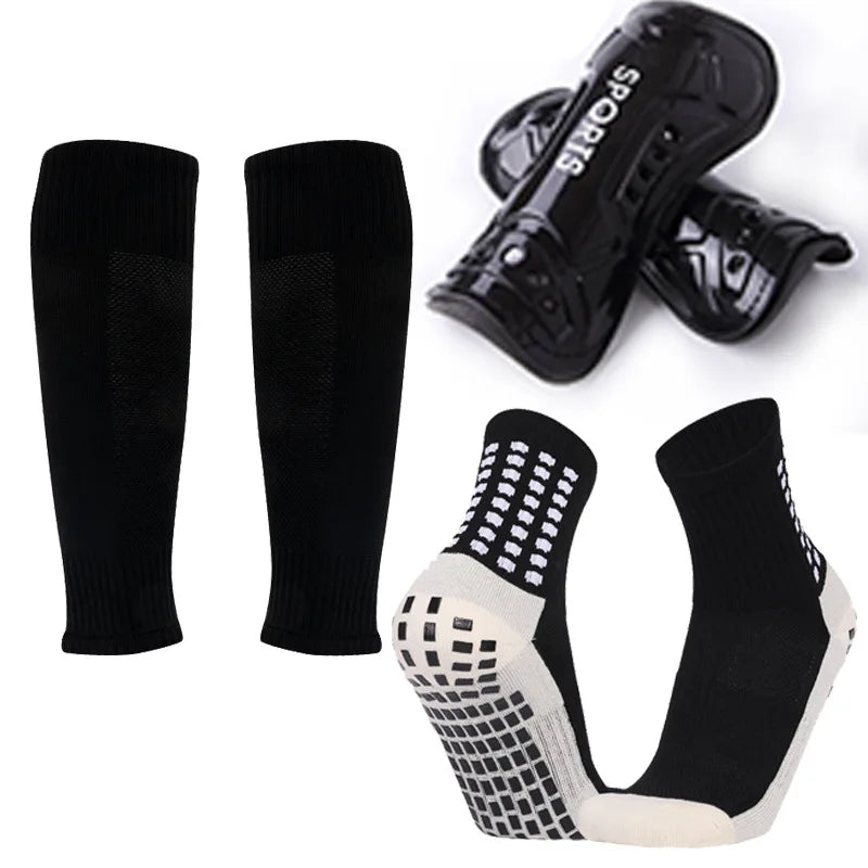 3 Pieces Set Anti Slip Grips Socks and Shin Guard & Sleeve Set - GilloServ