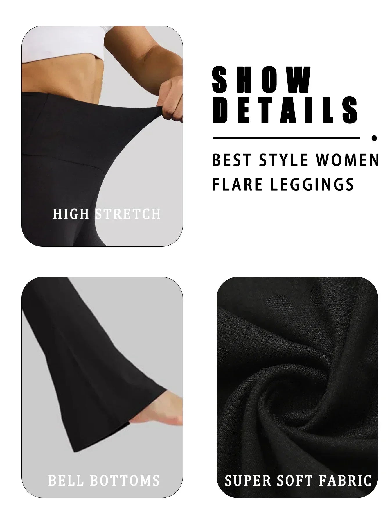 Women's Super Soft Flare Pants High Waisted Tummy Control Workout - GilloServ