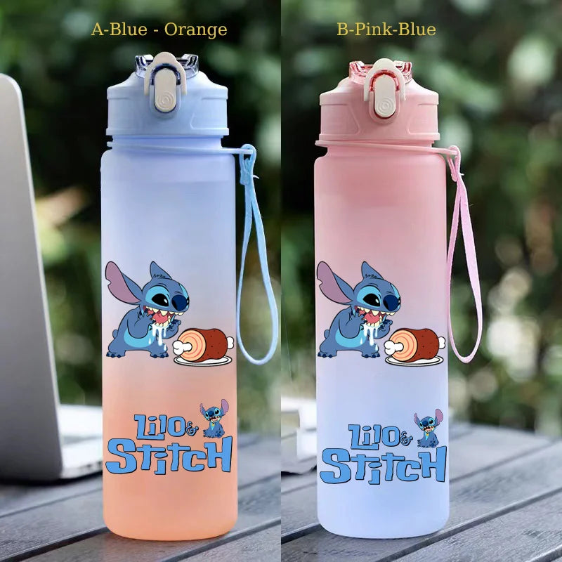 750ML Stitch Straw Water Bottle Eco-Friendly Plastic Water Cup - GilloServ