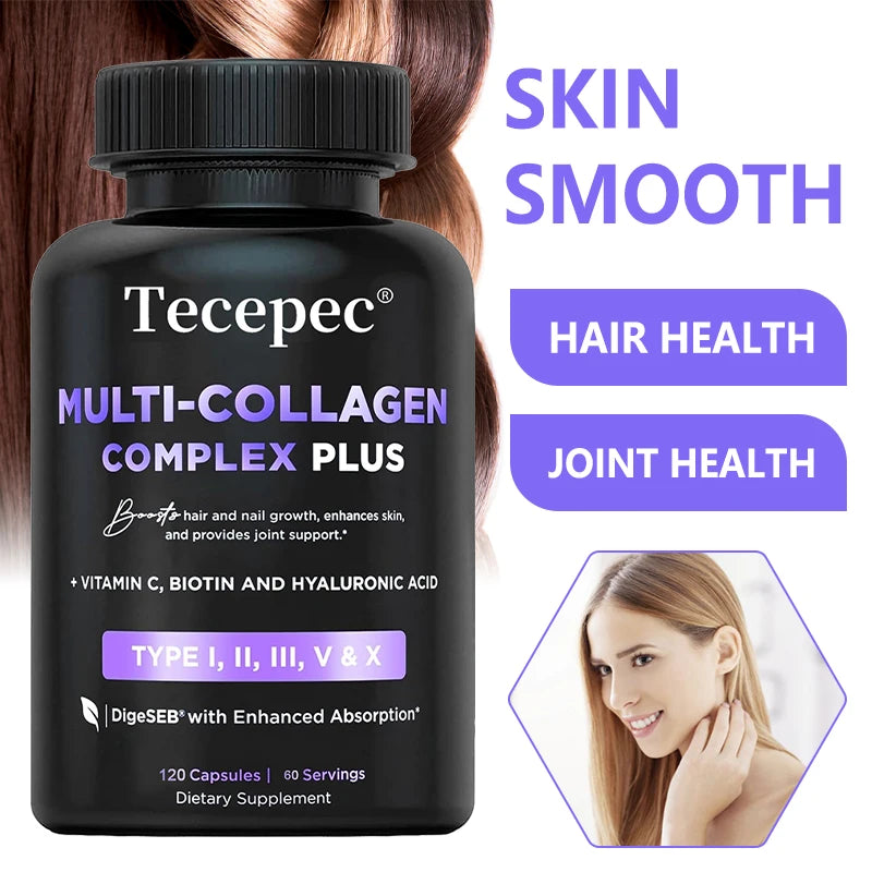 Multi-Collagen Supplement 120 Capsules//for Skin//Hair//Nailnes//Tendons//& Gut Health - GilloServ