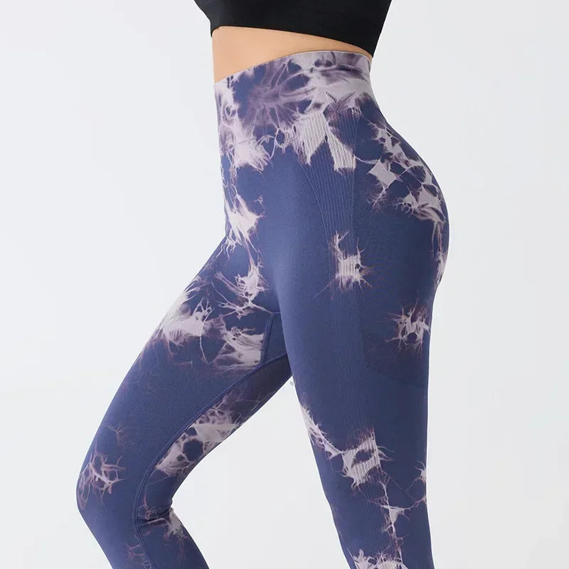 Women's High-Waisted Tie-Dye Yoga Leggings - Hip-Lifting Fitness Pants - GilloServ