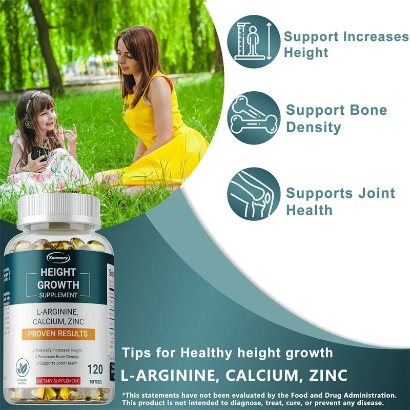 Height Growth Supplements - Supports Bone and Joint Health, Natural Height Growth, Promotes Absorption, and Boosts Immunity - GilloServ