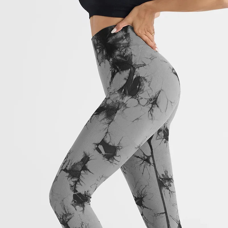 Women's High-Waisted Tie-Dye Yoga Leggings - Hip-Lifting Fitness Pants - GilloServ