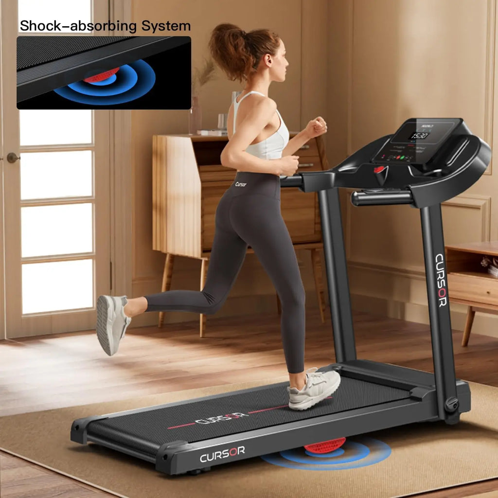 Home Folding Treadmill with Pulse Sensors, 2.5 HP Quiet Brushless, 7.5 MPH, 265 lbs Capacity - GilloServ
