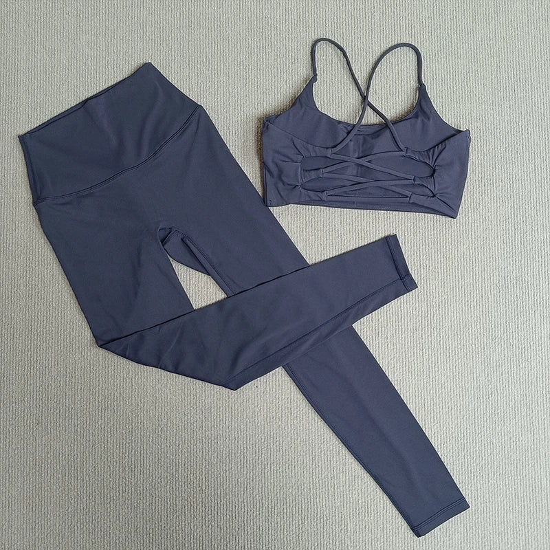 BEST QUALITY 2 Pieces Yoga Sets Gym Sports Set Fitness Suits - GilloServ