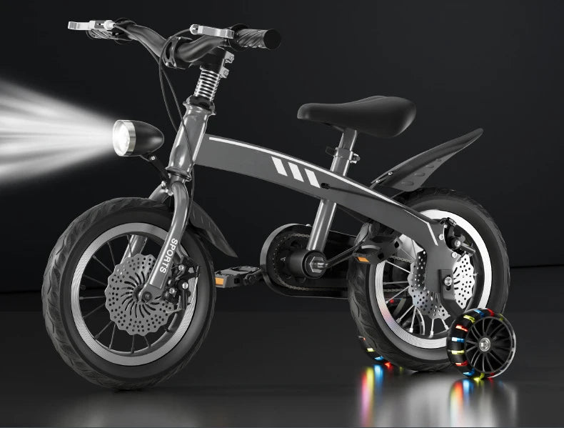 Children's Bikes with Lights 2-8 Years Old Boys Girls 12 "-16" Double Disc Brake Bikes - GilloServ