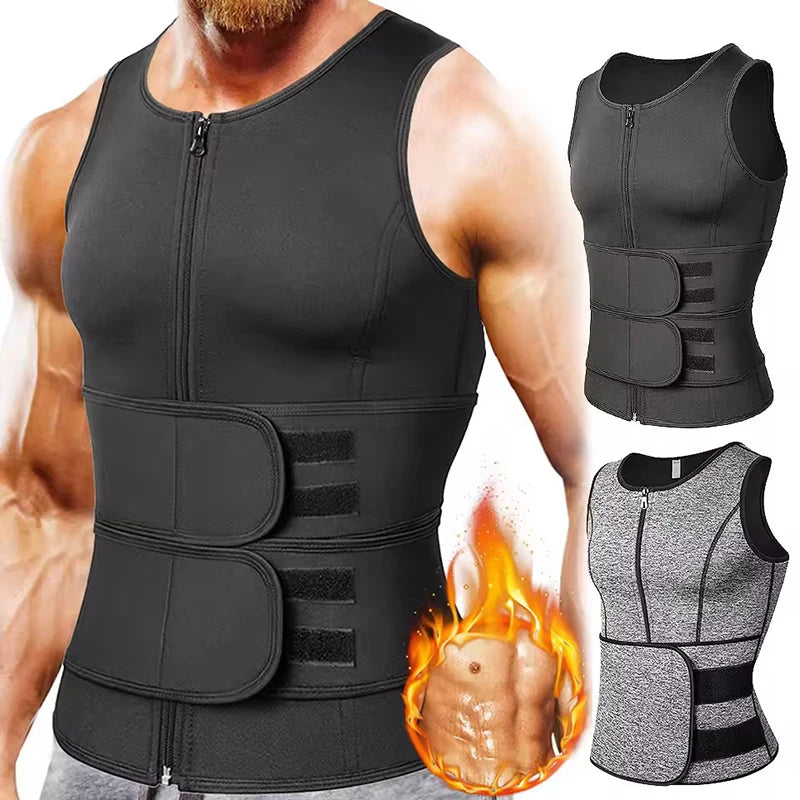Workout Thermal Shirts Shapewear //Neoprene Sauna Vest Body Shaper// Men Weight Loss Jacket Sports Top Slimming Waist Trainer Corset - GilloServ