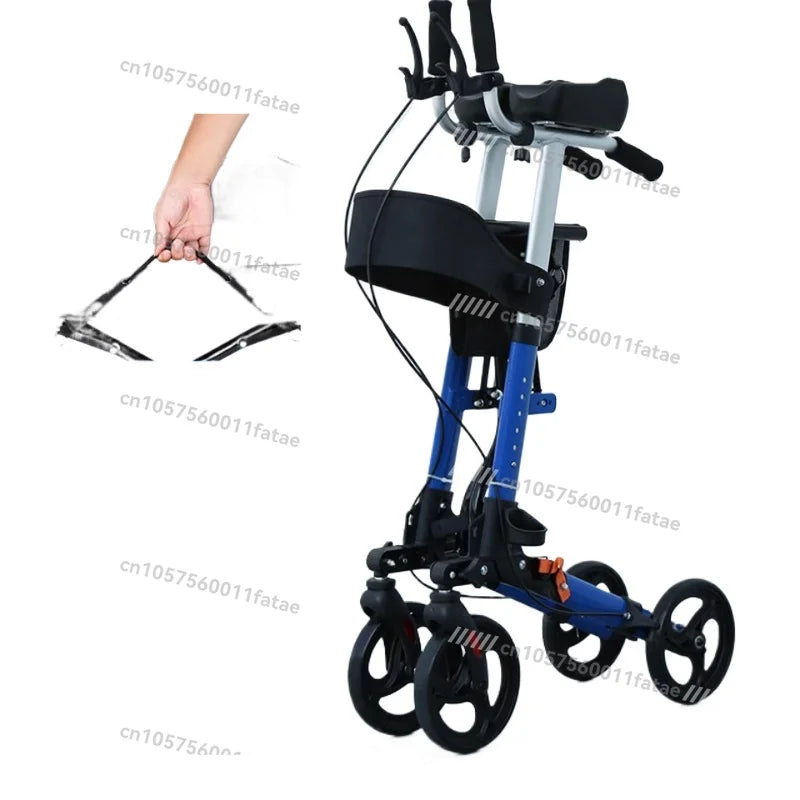 Portable Assistive Walking Support Rollator，Foldable Walker with Seat & Adjustable Height - GilloServ