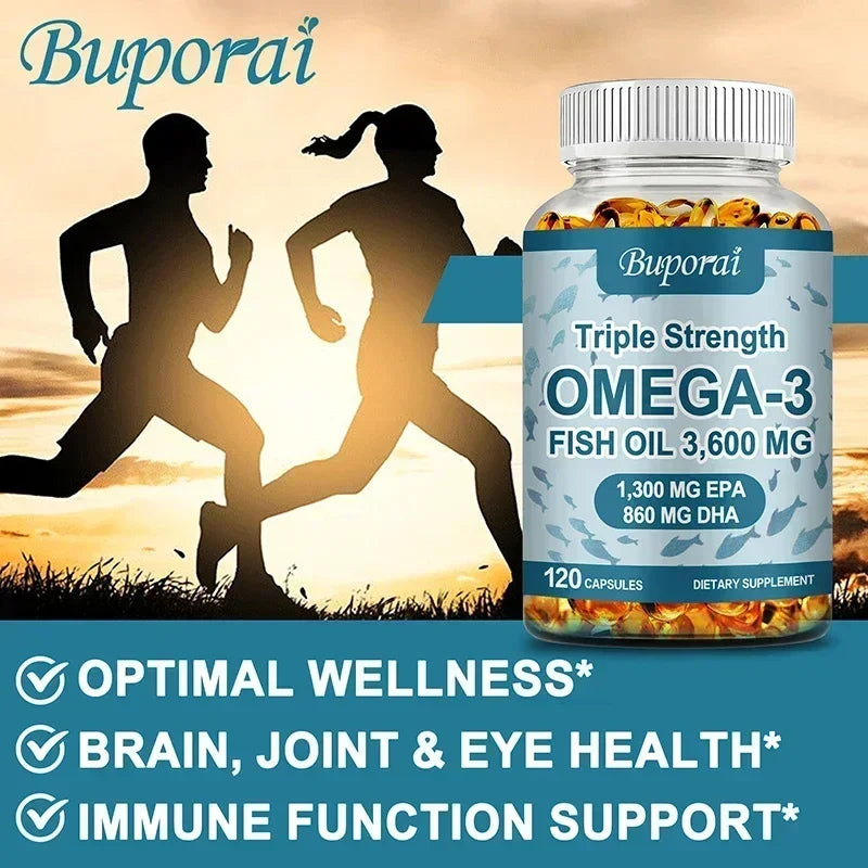 Omega 3 Fish Oil - Promotes Overall Health, Supports Energy, Relieve Fatigue, Improve Memory, Support Joints, Immune System - GilloServ