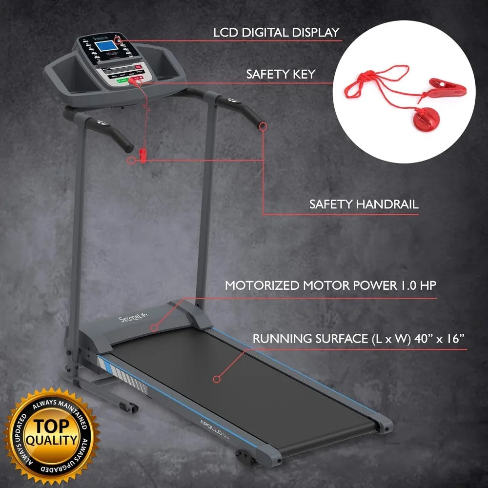 Electric Folding Treadmill Exercise Machine Smart Compact Digital Fitness Treadmill - GilloServ