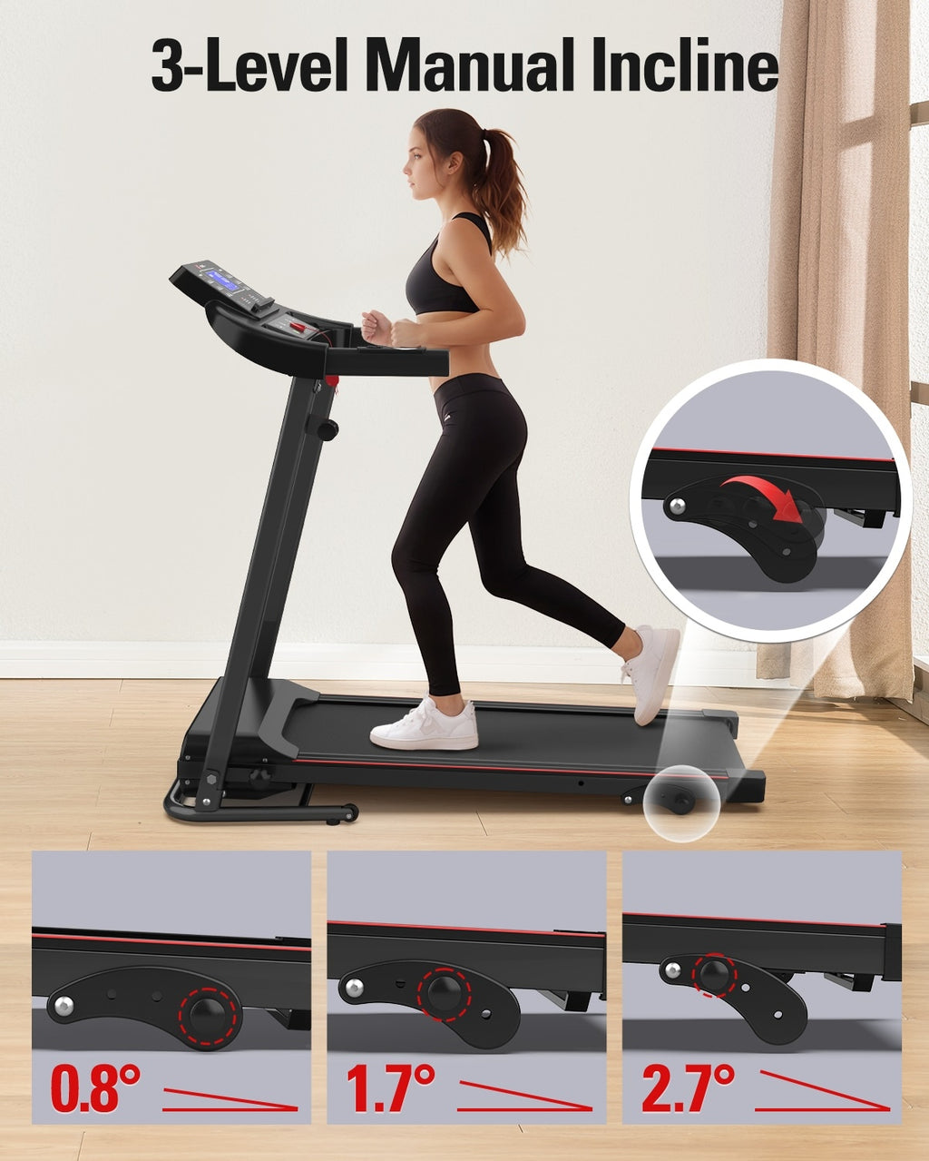 Foldable Treadmill Fitness Walking Machine - GilloServ