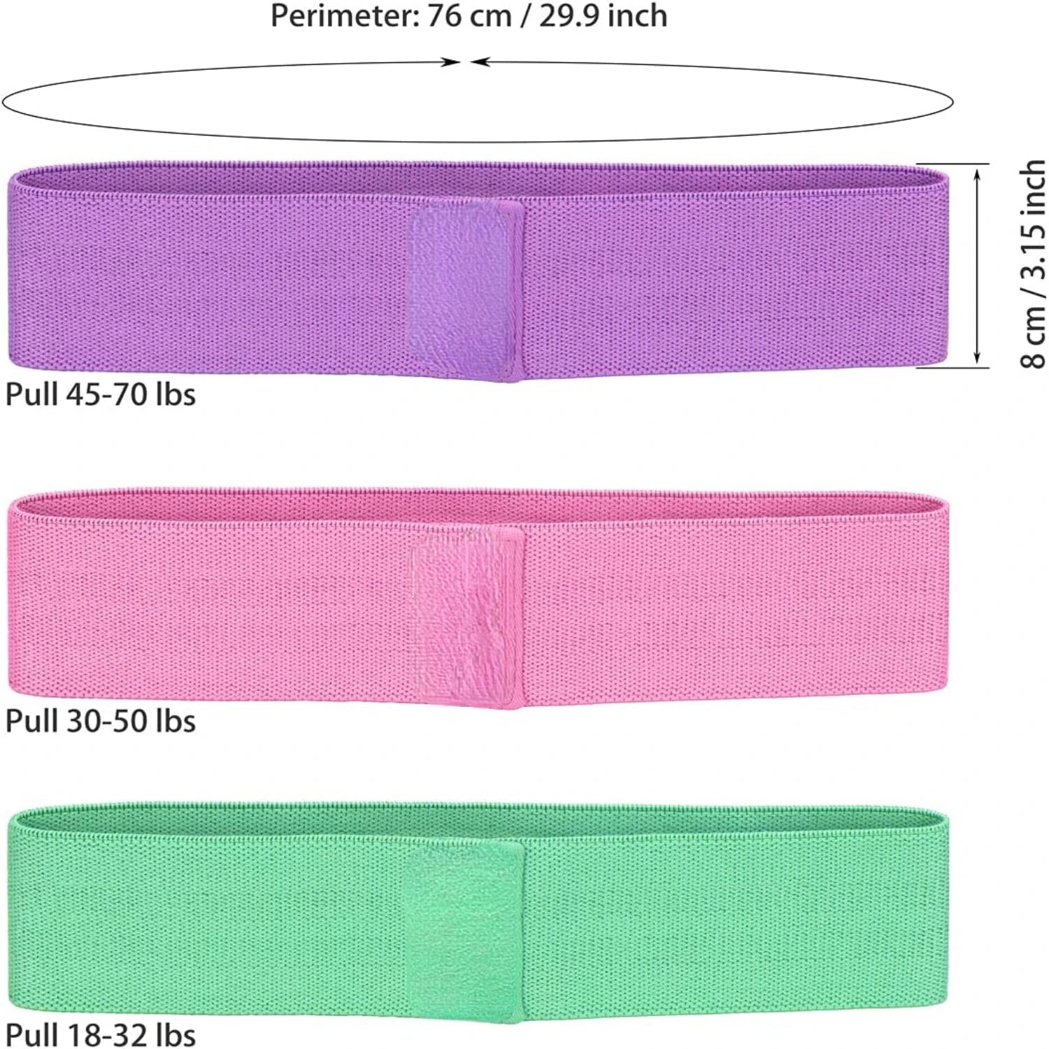 Sturdy Anti Slip Wide Resistance Bands Set for Legs// Butt //Hips - Elastic Exercise Loop - GilloServ